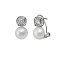 Pendientes de plata tu y yo con perla y circonitas